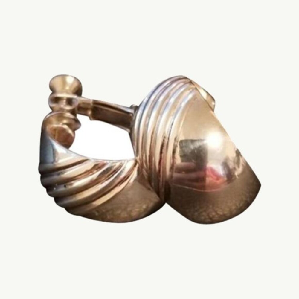 Vintage Napier Silver-Tone Screw Back Earrings – Bold Retro Clip-On Design